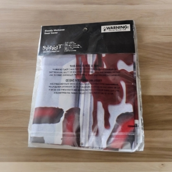 Gothic Spooky Bloody Handprints Welcome Door Cover 30" L x 72" H x 30" W - Picture 3 of 3